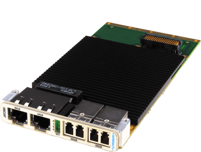Recab industrial network switch with multiple Ethernet ports, designed for reliable data communication in demanding industrial environments. Compact, durable, and optimized for robust network connectivity.