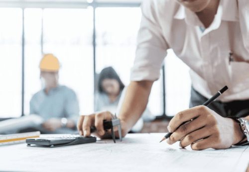 Architect-engineer-office-concept.-Architecture-engineering-plan
