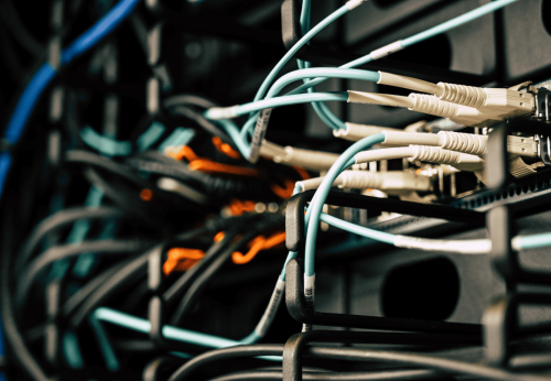 Electronic Cables Connected to System