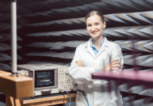 Engineer in Electronics Lab Performing Rf Compliance Test 1