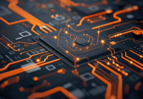 Illuminated Circuit Board, Technology, Data Processing, Close-up